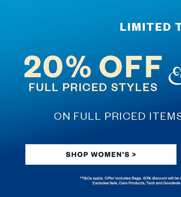20% Off Full-Priced Styles - Shop Women's