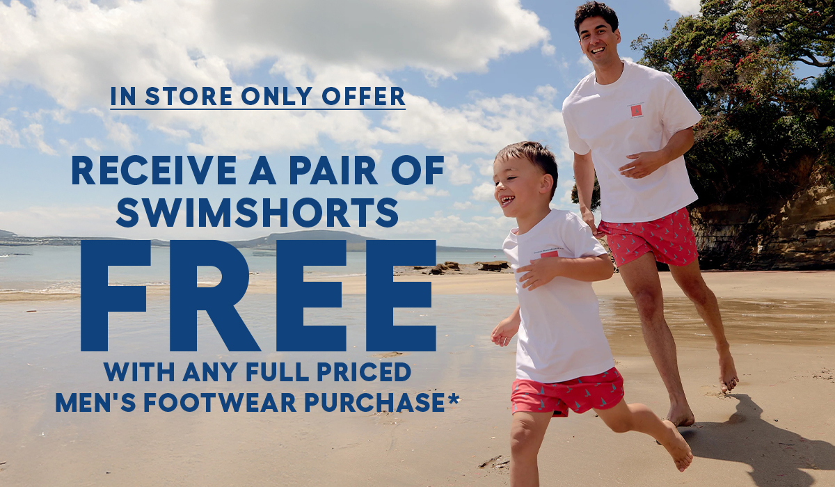 Free swim shorts with any men's full-price purchase 
