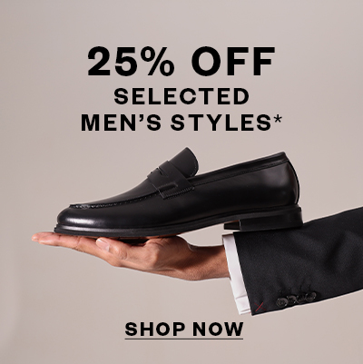 25% Off Selected Men's Styles
