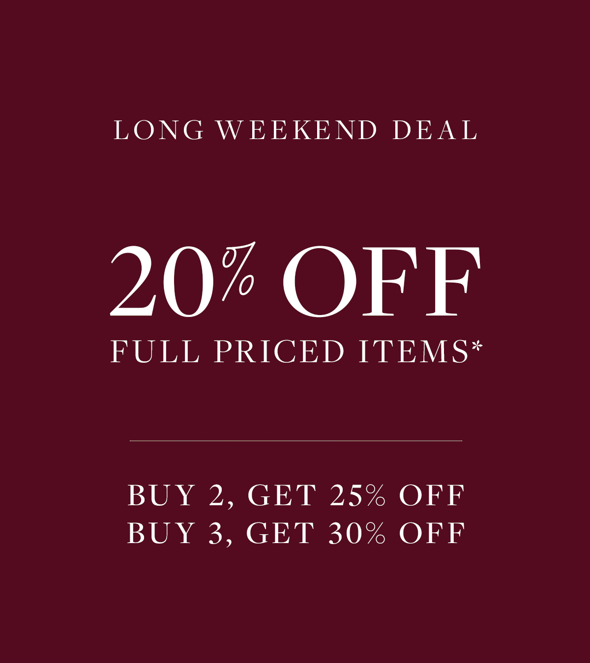 20% OFF FULL-PRICE