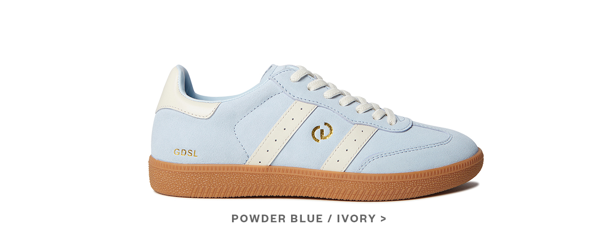 Powder Blue Suede /Ivory leather