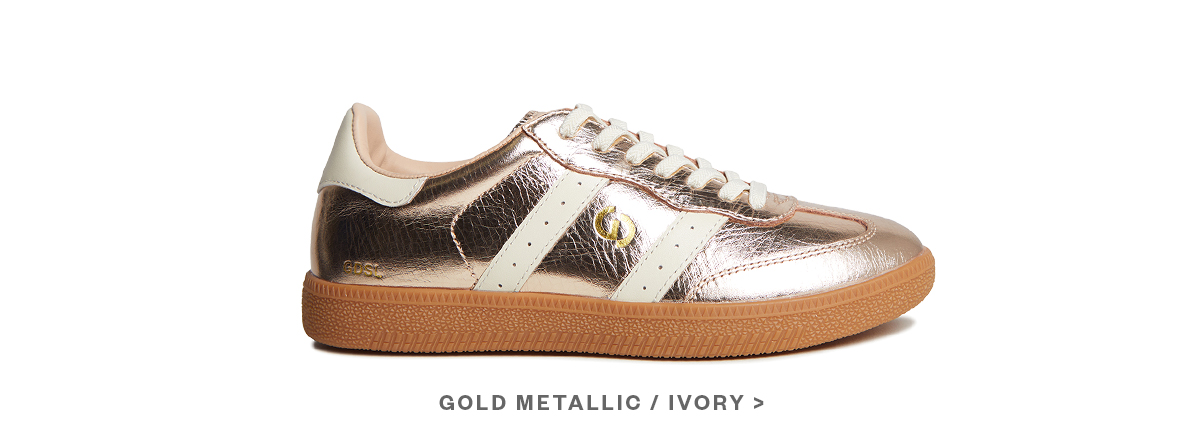 Gold Metallic/Ivory Leather