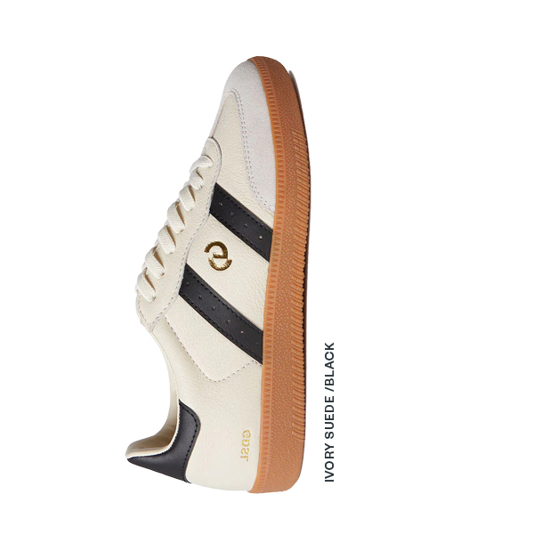  Ivory/Black Suede