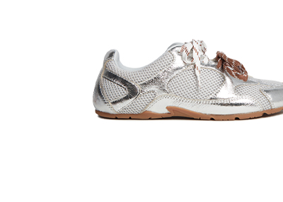 Silver Tumbled Metallic/Mesh