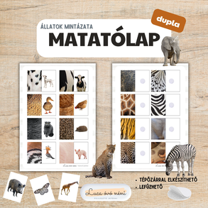 Állatok mintázata - dupla matatólap (nyomtatható pdf)