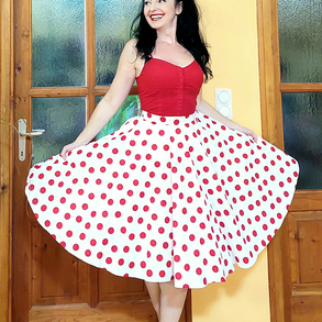 Pinup Rockabilly szoknya  piros pöttyös 