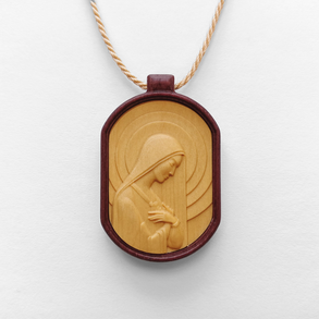 Szűz Mária fa medálos zsinórnyaklánc
