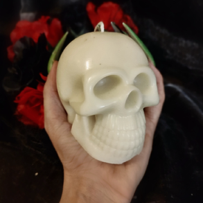 Kézműves koponya gyertya