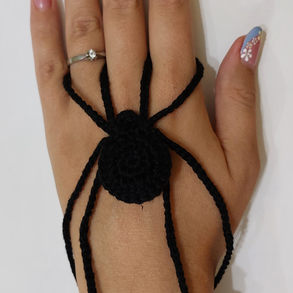 Horgolt Halloweeni csuklódísz / Pókos jelmez kiegészítő