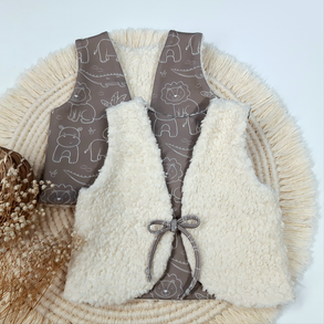 Gyerek mellény, szafari kaland, tejeskávé, LuannaBaby