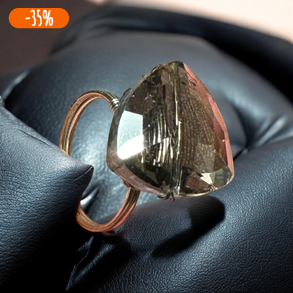 Modern nagy kristály gyűrű, kézműves statement gyűrű, csillogó alkalmi kristály ékszer Mérete  6,5 / 54