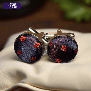 Elegáns selyemmel bevont vintage acél mandzsettagomb a '80-as évekből, mandzsetta, férfi ajándék mandzsetta gomb uraknak