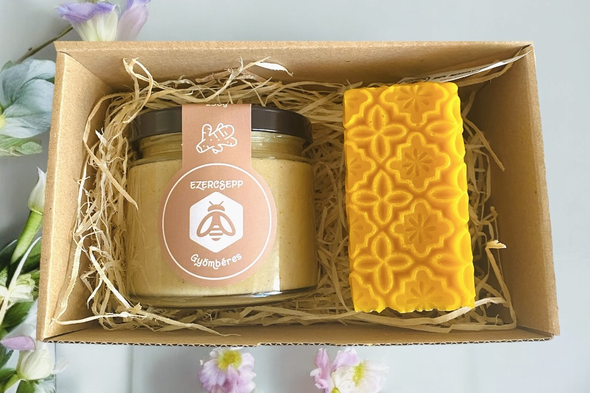 Gyömbéres méz és méhviasz gyertya csomag 