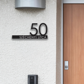 Minimalista utcanévtábla, modern gravírozott házszámtábla több méretben