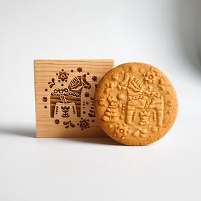 Dala ló - Karácsonyi mézeskalács kekszpecsét folklór skandináv mintával