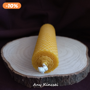 Natúr méhviasz gyertya 15cm