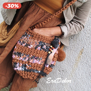 Horgolt őszi  táska