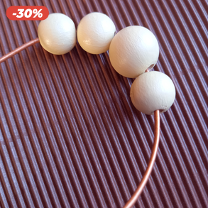 Beige színű festett fagyöngy nyaklánc 