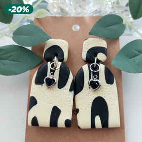 "Vanília-fekete elegancia" fülbevaló 