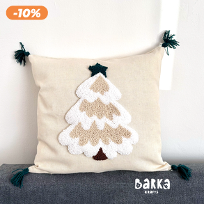 Karácsonyi díszpárna punch needle technikával