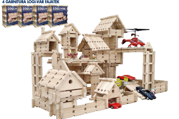 4 cs.  LOGI-VÁR natúr fa építőjáték (344 elem)