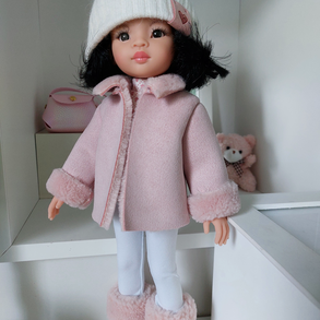 Paola Reina rövid púderrózsaszín szőrmekabátka