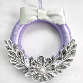 Lila - ezüst ajtódísz