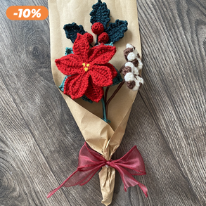 Horgolt Mikulás virág csokor