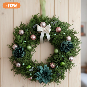 Zöldes karácsonyi kopogtató