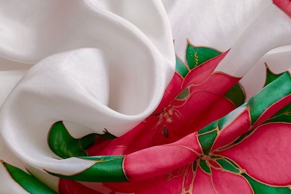 Mikulásvirág selyemkendő 