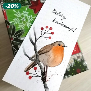 Kézzel festett karácsonyi üdvözlőlap