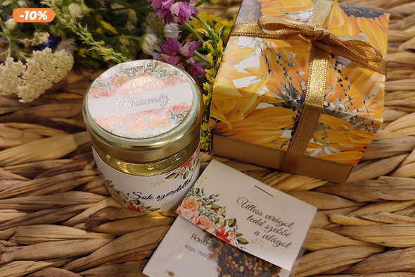 Mézes ajándékdoboz virágmaggal