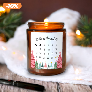 Adventi Kalendárium Gyertya -200g, Adventi Naptár Illatgyertya barátnőnek, szülőknek