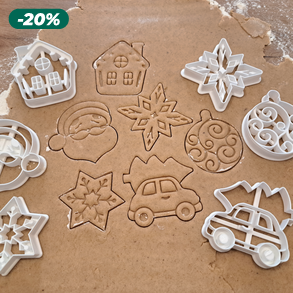 5. Karácsonyi mézeskalács-, keksz kiszúró forma szettben