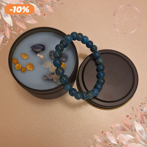 Csillagfény - rozmaring illatú szója gyertya Apatit ásványkarkötővel