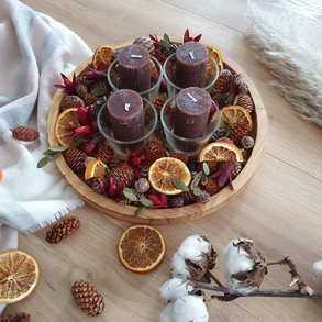 Adventi DIY tál - Forralt bor, adventi koszorú, karácsonyi asztaldísz