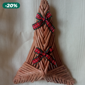 Papírfonott fenyő ajtódísz