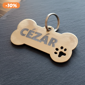 Kutyabiléta két oldali gravírozással