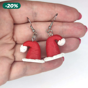 Mikulás sapka fülbevaló 