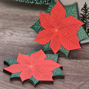 Karácsonyi poháralátét - Mikulásvirág