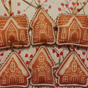 Karácsonyfadísz - Mézeskalács házikók