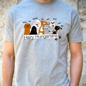 Szürke kutyás póló pasikak - hairy hungarians