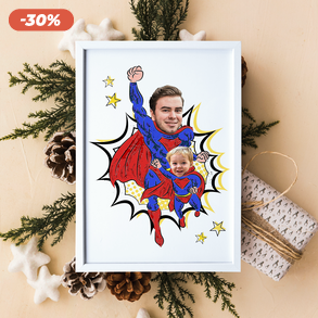 Szuperapa! Szuperhősös grafika apának fotópapíron (A/4) szerkeszthető ajándék