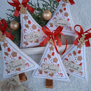 Egyedi Névre szóló-NÉVVEL- filc karácsonyfa dísz szett (5 db)