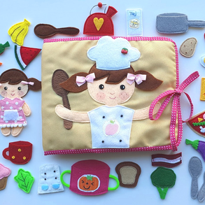 Főzőcske könyvecske rengeteg pakolászni -főzni valóval, mini macival és cuki kis kuktával! AZONNAL VIHETŐ