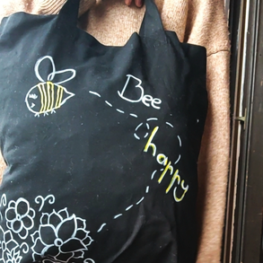 Méhecskés vászontatyi - Bee happy