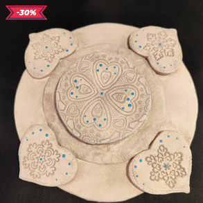 Kerámia adventi gyertyatartó türkiz