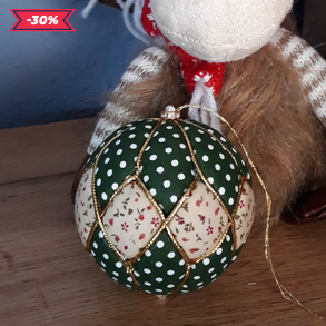 Egyedi barokk stílusú patchwork karácsonyi gömbdísz