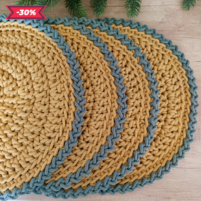 Horgolt tányéralátét szett