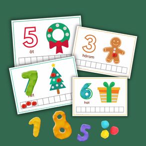 Számoljunk gyurmázva! - karácsonyi (nyomtatható) óvodásoknak, kisiskolásoknak